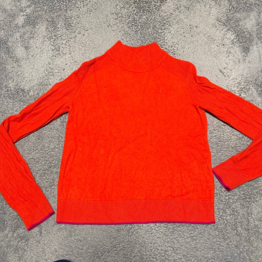 Rag & Bone 100% Cashmere Knit Sweater Womens Medium Orange Mock